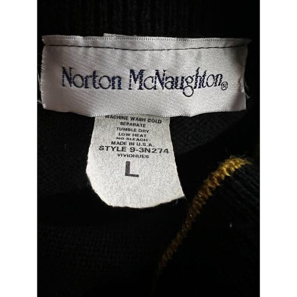 Vintage Norton McNaughton Black Metallic 80’s Cardigan Shoulder Pads Size Large - Picture 5 of 6